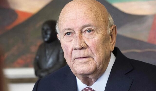 Funeral of FW De Klerk will be on Sunday 21 November 2021!