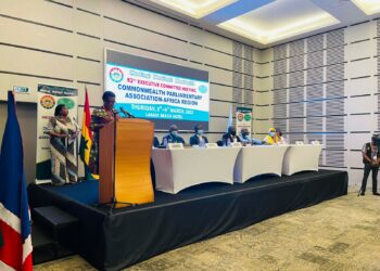 Ntombi Mekgwe addresses the opening ceremony of the CPA Africa Region’s 82nd Executive Committee Meeting in Ghana