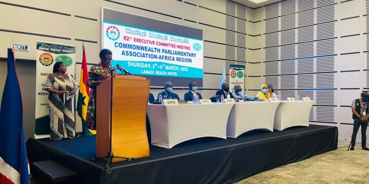 Ntombi Mekgwe addresses the opening ceremony of the CPA Africa Region’s 82nd Executive Committee Meeting in Ghana