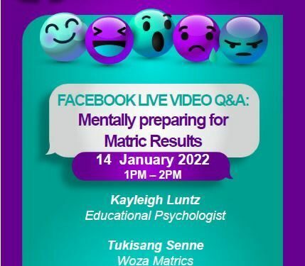 Mentally Preparing for Matric Results – SADAG’s this Friday on 14 January from 1pm – 2pm