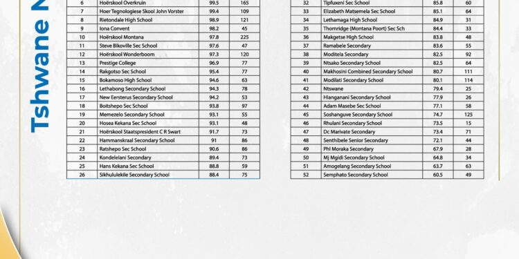 Tshwane North performance in the 2023 NSC Examinations