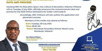 MEC Matome Chiloane to announce 2025 Online Admissions commencement date and process