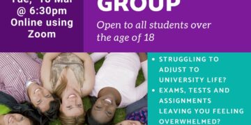 Free Online Student Support Group – Tuesday, 18 March @ 6:30pm