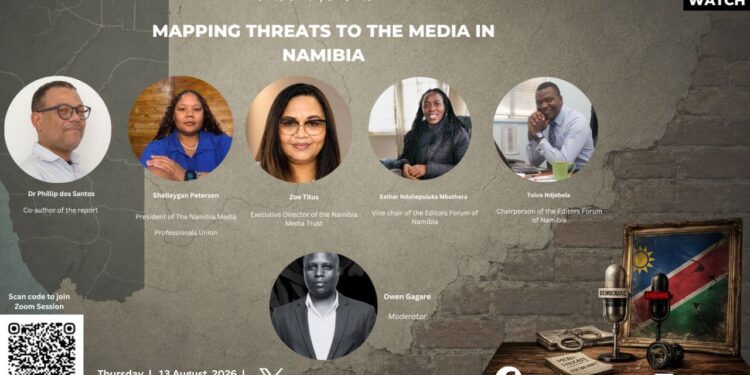 Mapping threats to the media in Namibia: Zoom discussion | Thursday 13 August 2026 | 14:30 CAT